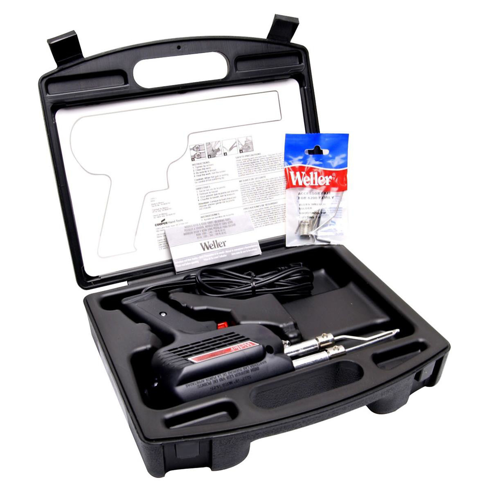 Weller Professional Soldering Gun Kit — 260/200 Watts, 120V, Dual Heat, Pistol Grip, Model# WELD550PK